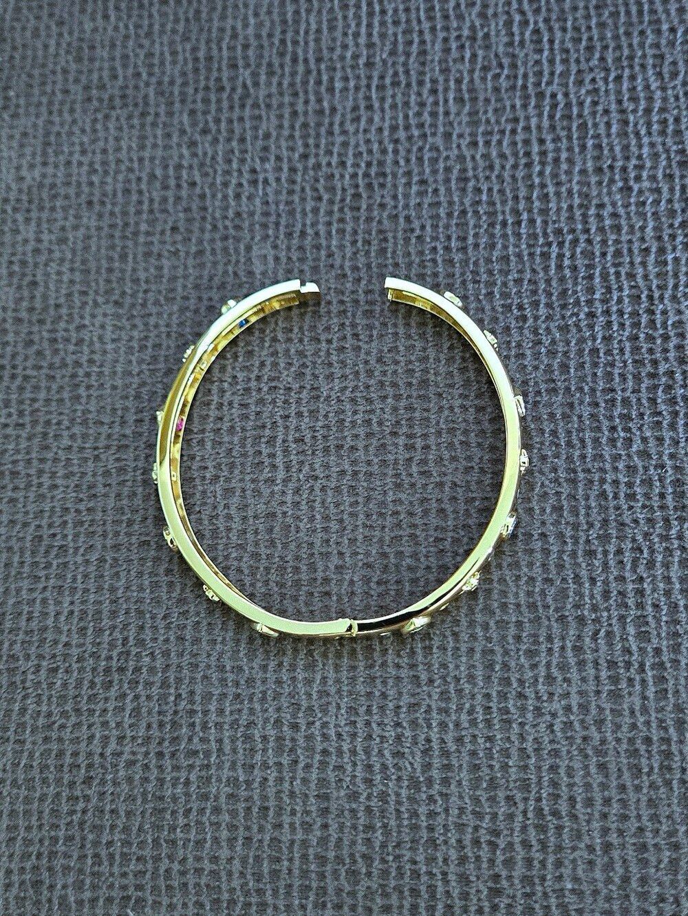 Zeyzey Thin Gold💛 Hinged Bracelet with Cubic Zirconias💎 - NWT - Picture 7 of 16